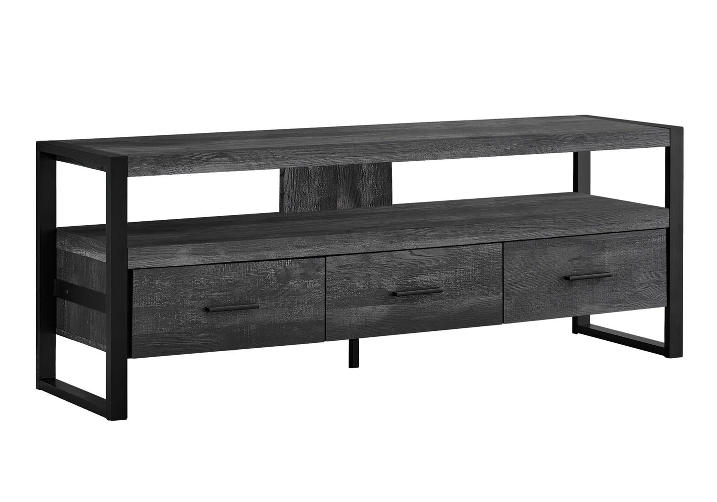 TV Stand, Console, Media Entertainment Center, Storage Solution Drawers - Black 8th Street