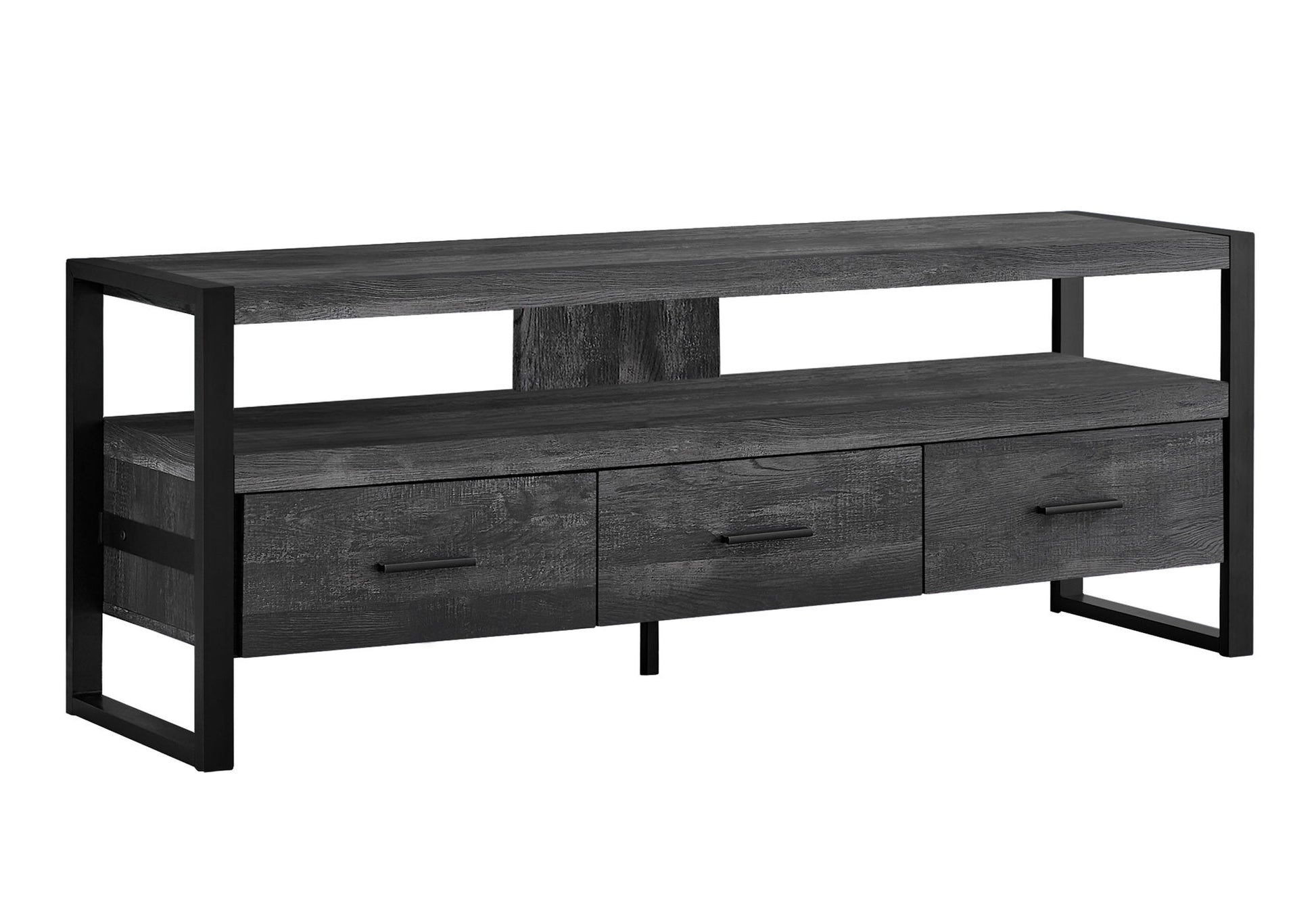 TV Stand, Console, Media Entertainment Center, Storage Solution Drawers - Black 8th Street