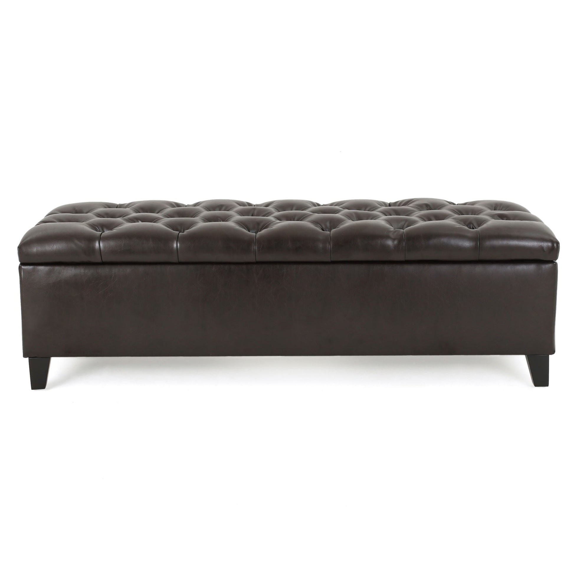 Nebulous - Upholstered Ottoman With Storage And Diamond Tufted Seat - Brown Noble House