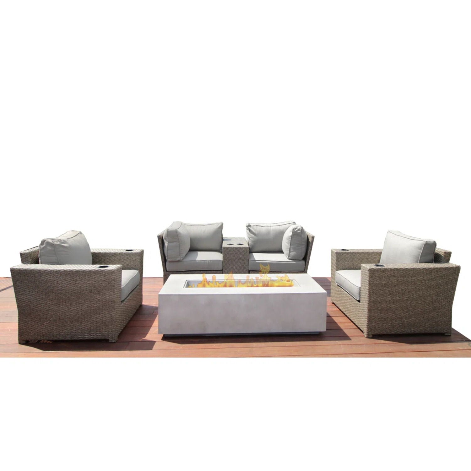 Outdoor Elegance Conversation Set With Fire Pit LSI Patio Furniture
