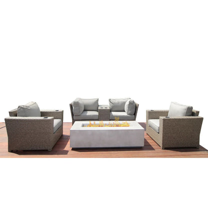 Outdoor Elegance Conversation Set With Fire Pit LSI Patio Furniture