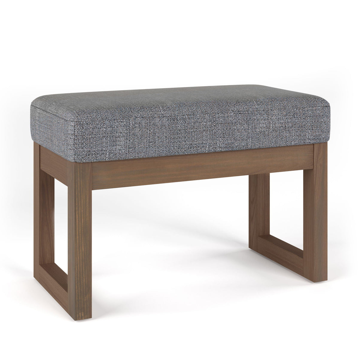 Milltown - Footstool Small Ottoman Bench - Dark Gray - Fabric Simpli-Home