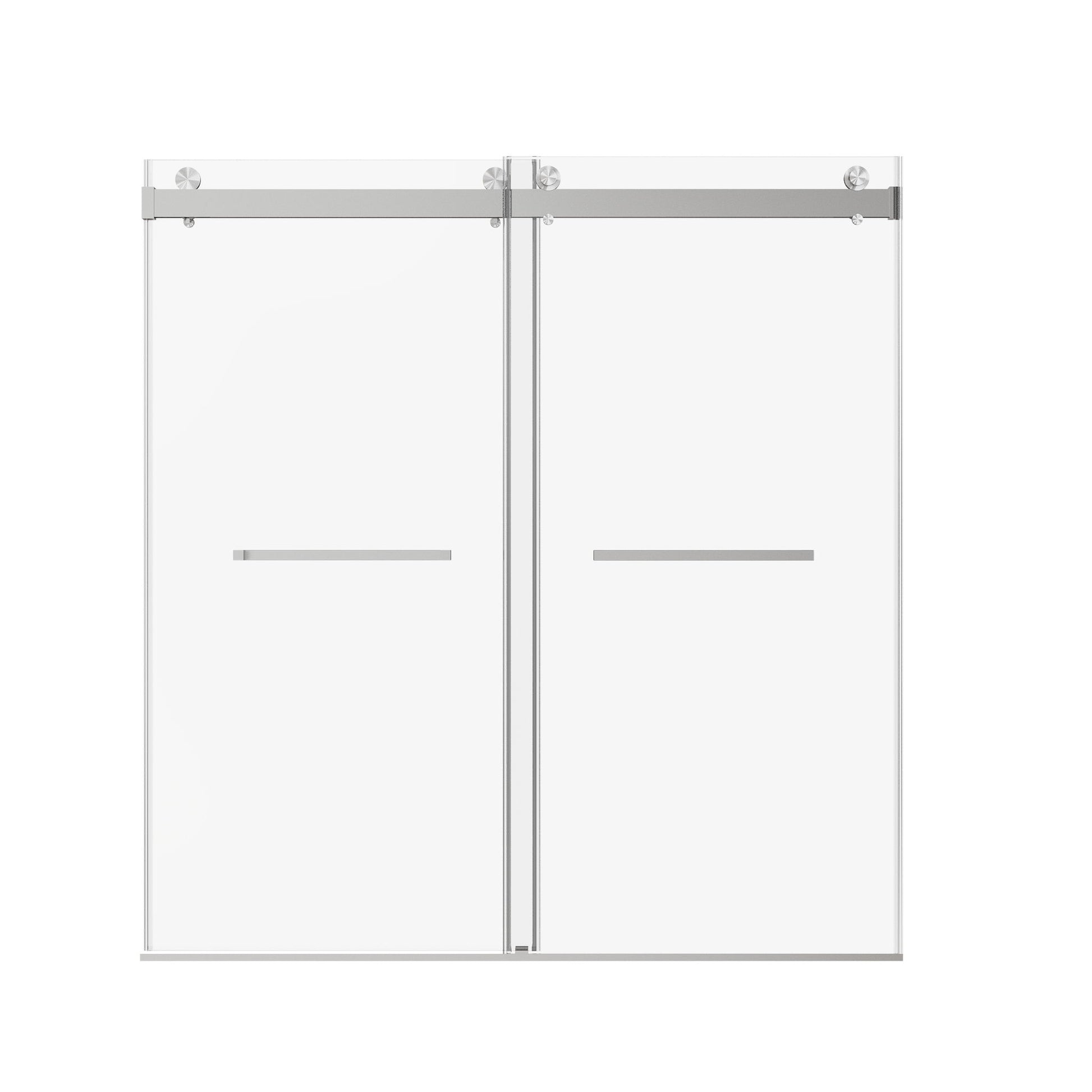 Frameless Double Sliding Soft-Close Shower Door, 3 / 8" (10Mm) Thick SGCC Tempered Glass Door, Matte Daily Nest