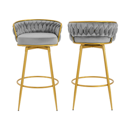 Modern Low Back Upholstered Counter Height Bar Stools (Set of 2) Noble House