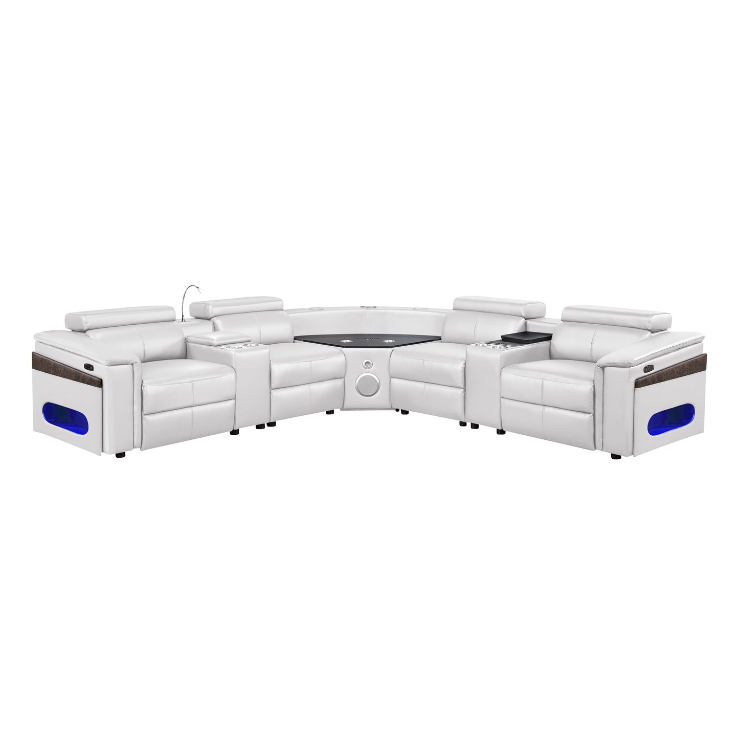 Nova - Sectional With Bluetooth Speaker, LED And Lifting Wine Cabinet Matrix Furniture Group