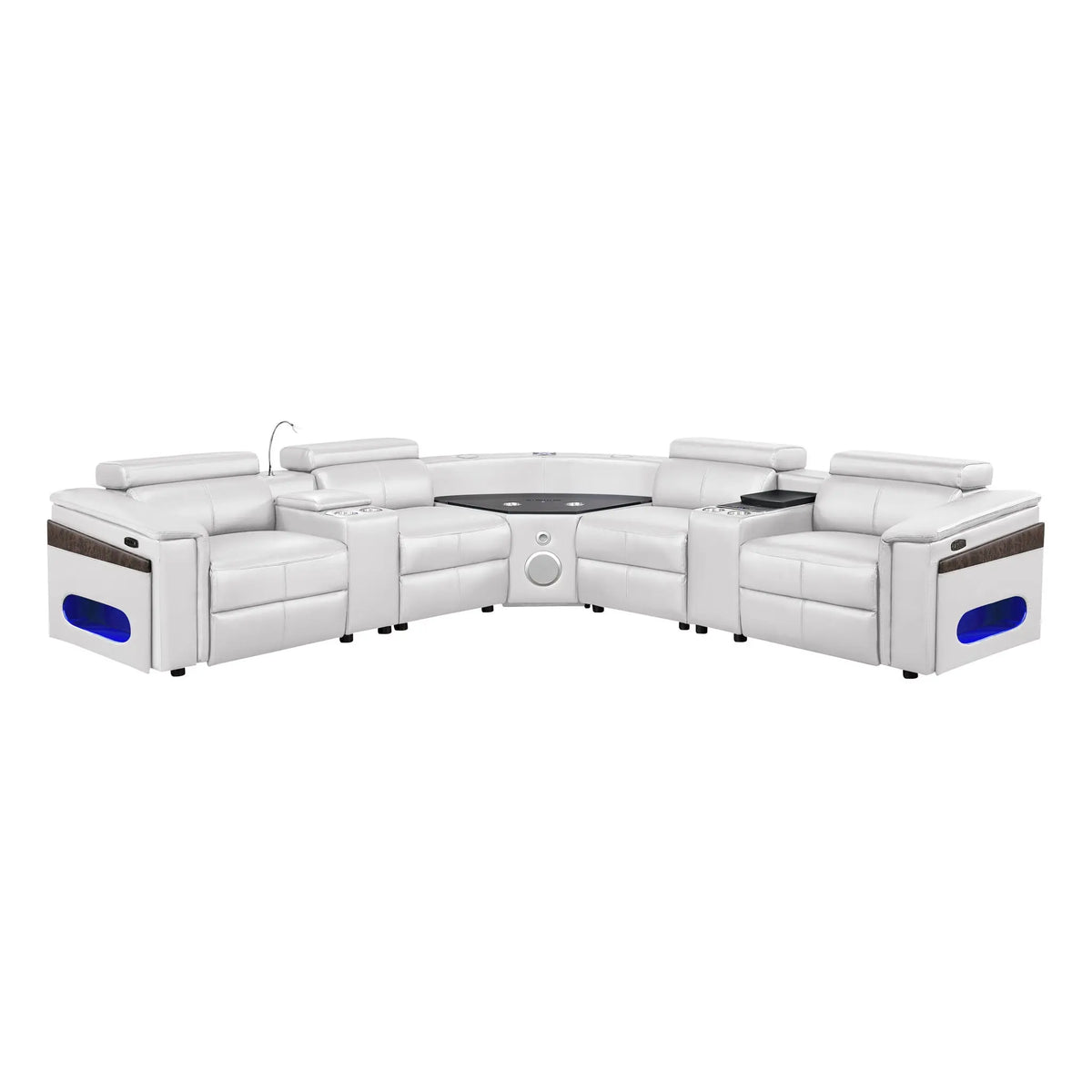 Nova - Sectional With Bluetooth Speaker, LED And Lifting Wine Cabinet Matrix Furniture Group