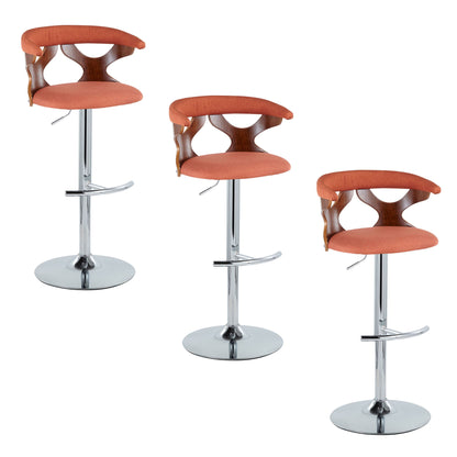 Gardenia - Mid Century Modern Adjustable Barstool With Swivel With Rounded T Footrest (Set of 2) Lumi Source