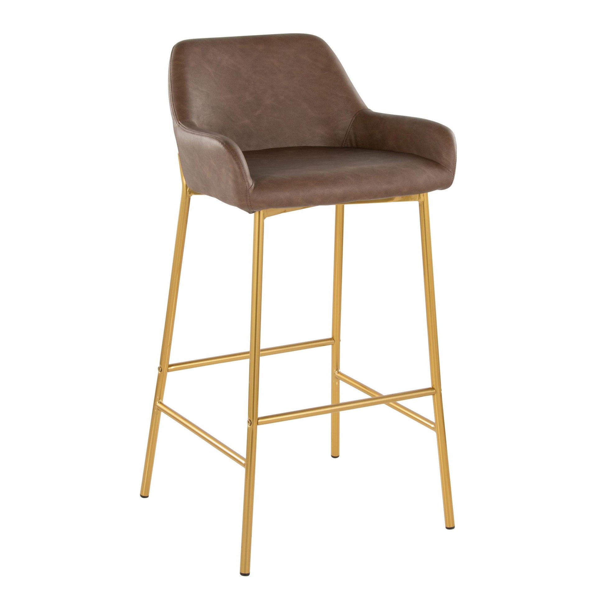 Daniella - Contemporary / Glam Fixed Height Bar Stool (Set of 2) Lumi Source