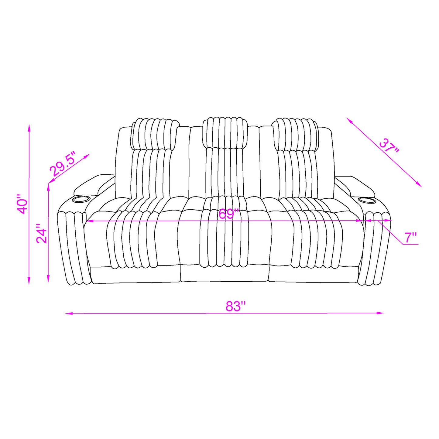 Duran - Power Reclining Sofa With Power Headrest Global Furniture USA