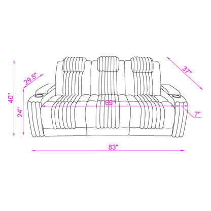 Duran - Power Reclining Sofa With Power Headrest Global Furniture USA