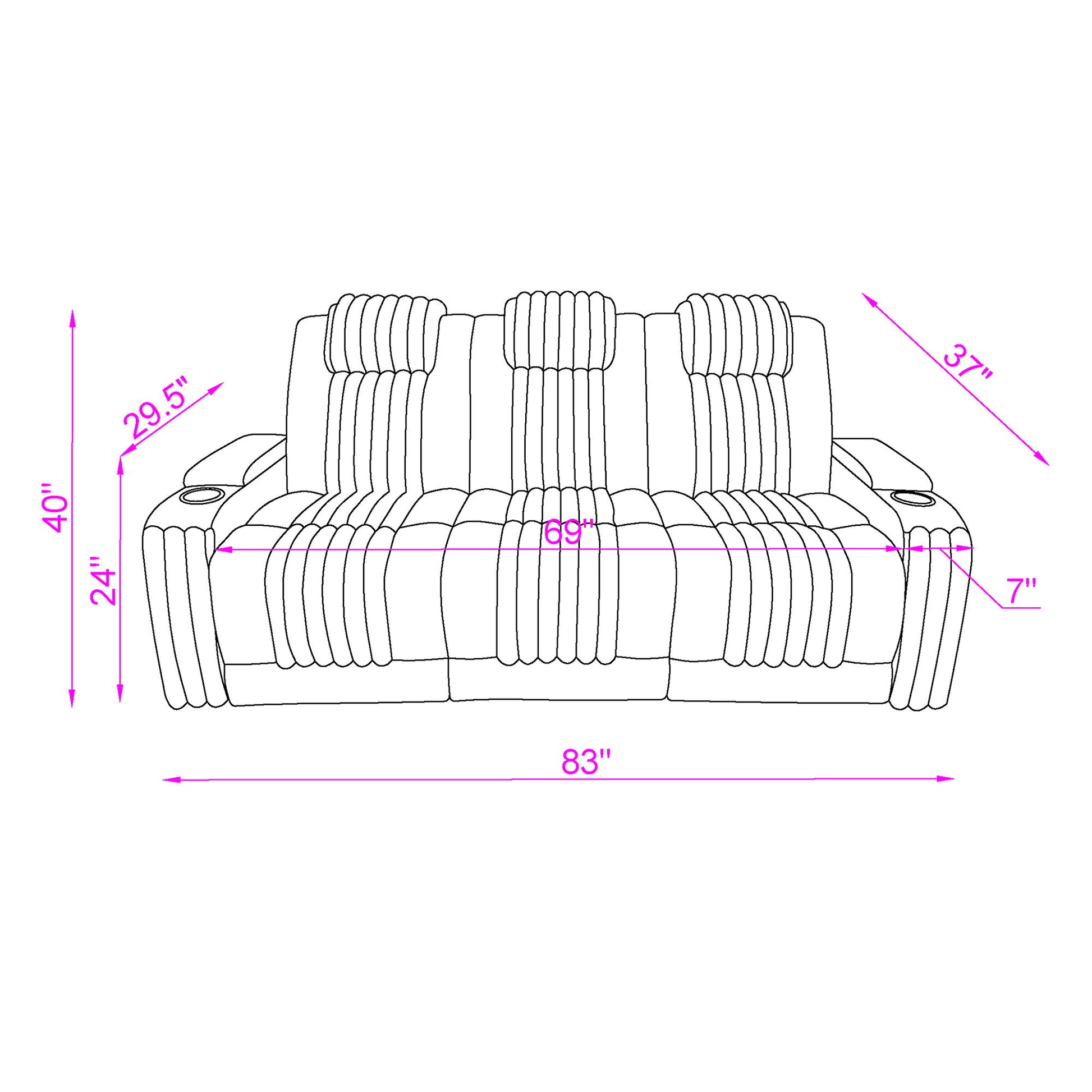 Duran - Power Reclining Set With Power Headrest Global Furniture USA