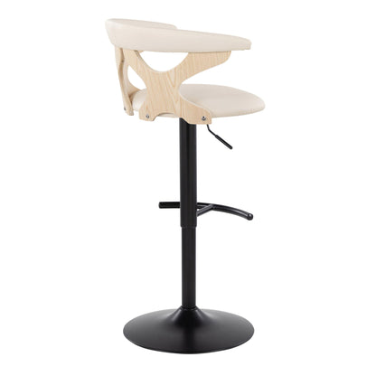 Gardenia - Contemporary Adjustable Barstool With Swivel With Rounded T Footrest (Set of 2) Lumi Source