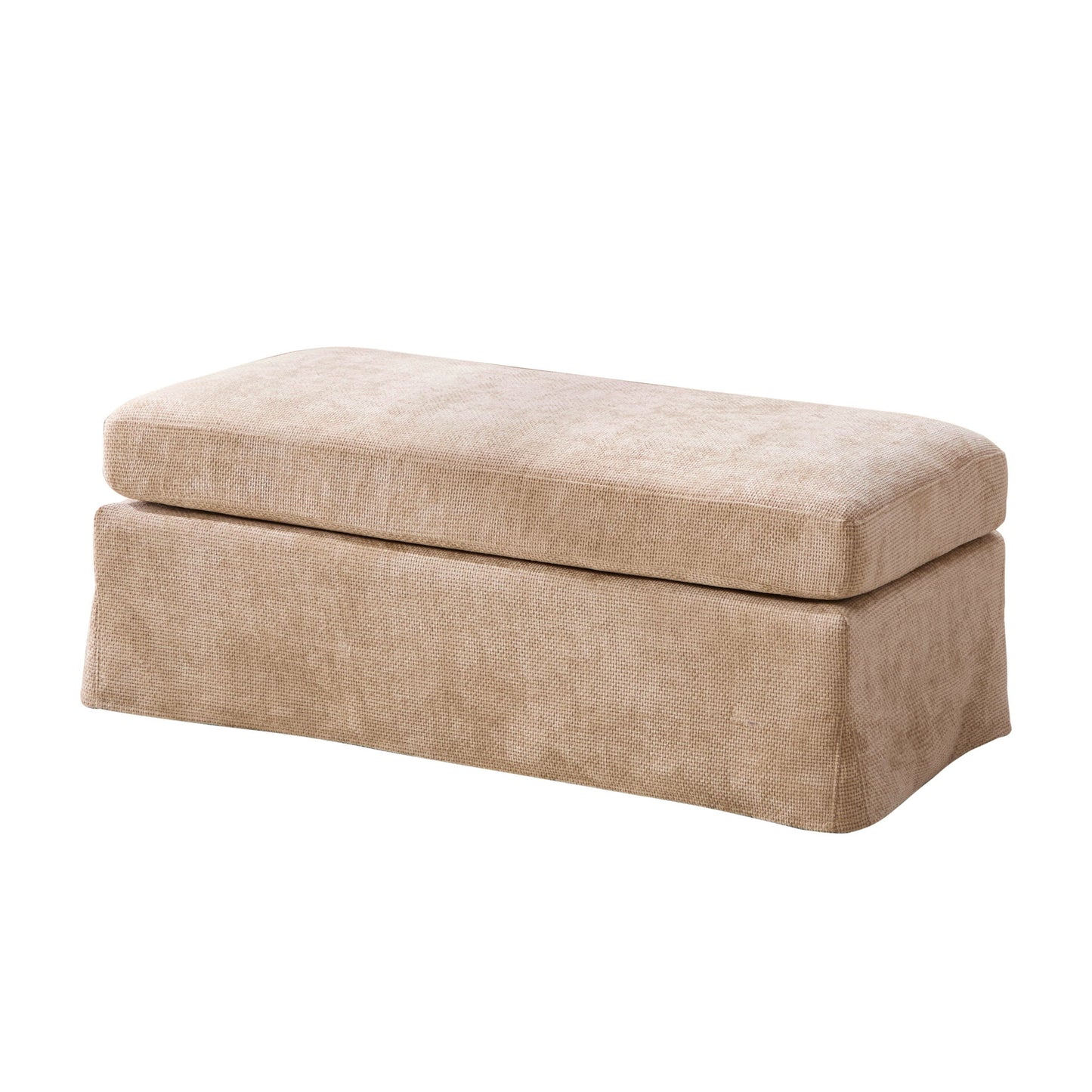 Wide Modern Upholstered Ottoman Foot Stool Home Essentials