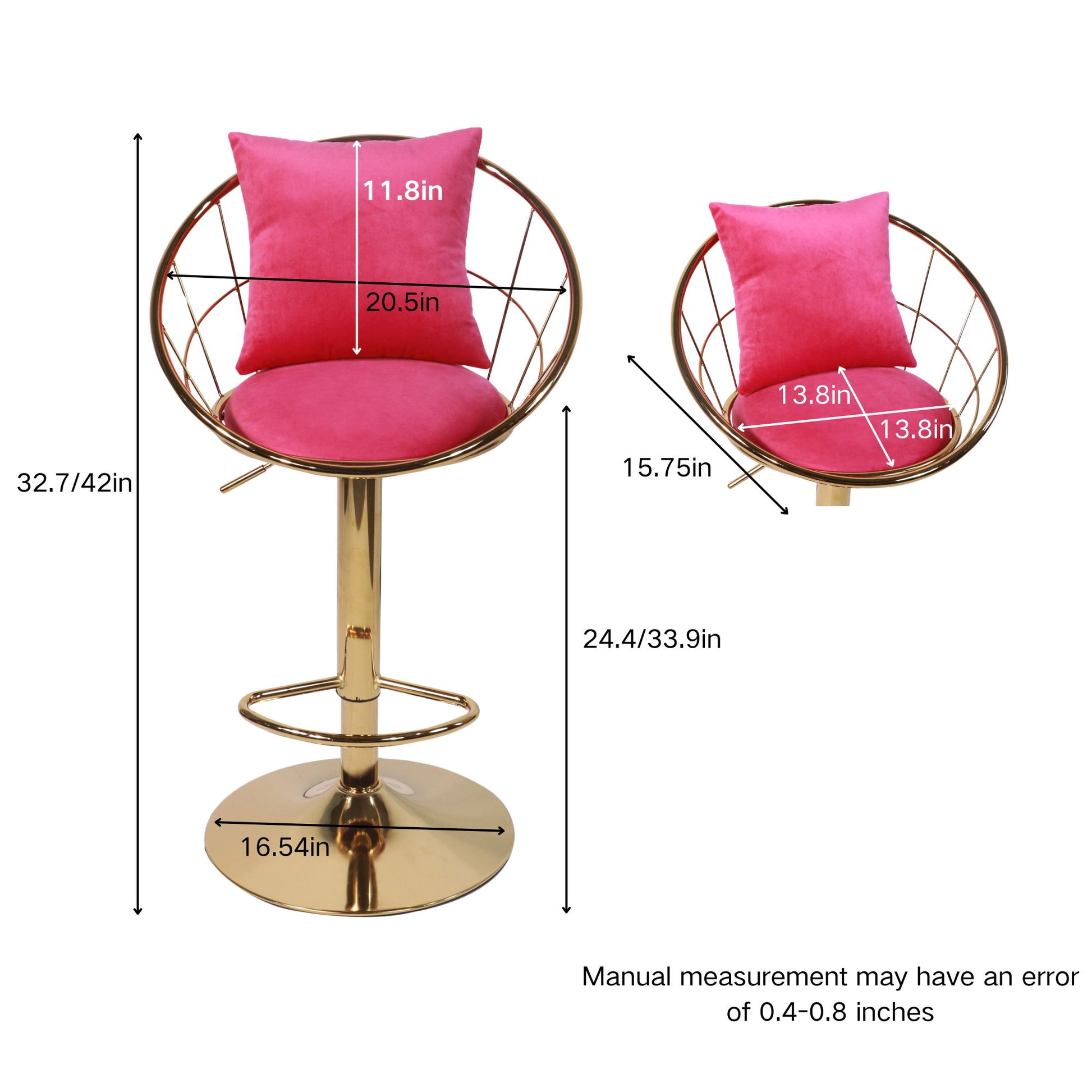 Unique Design Bar Chair, 360 Degree Rotation, Adjustable Height, Suitable For Dining Room And Bar Home Essentials