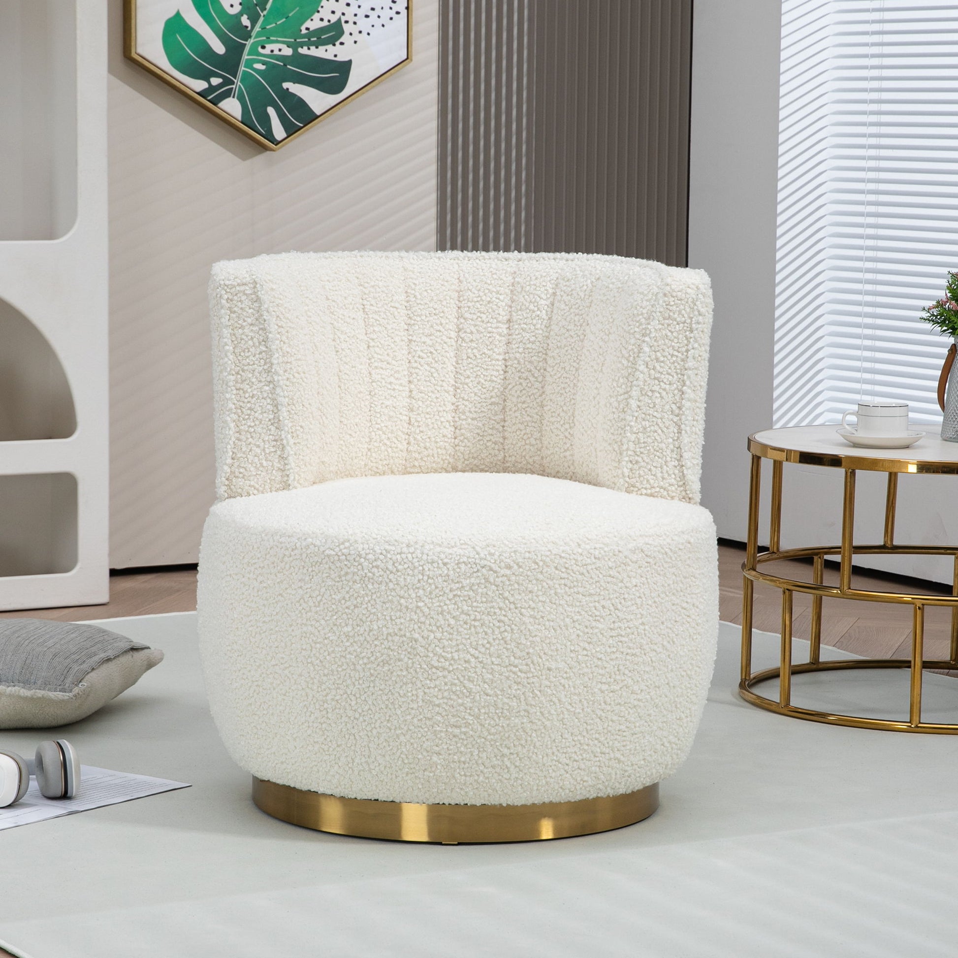 360 Degree Swivel Cuddle Barrel Accent Sofa Chair Home Essentials