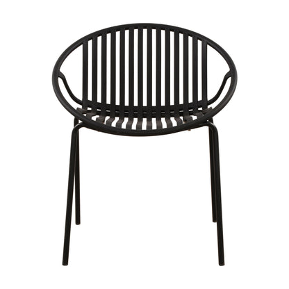 7 Piece Outdoor Modern Dining Set With Stackable Chairs Noble House