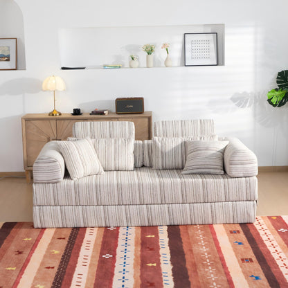 Convertible Sleeper Sofa Bed With High Density Compressed Sponge, Upholstered Couch For Living Room Home Essentials