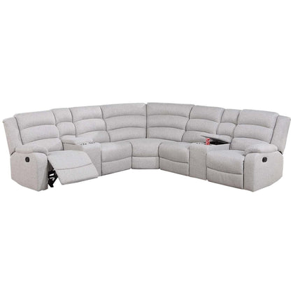 Manual Motion Reclining Loveseat 3 Piece Sectional Set With Console Storage And Cup Holders Home Essentials
