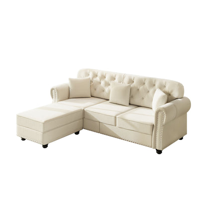 Upholstered Sofa Set With Nailhead Trim And Rolled Armrests, Includes Pillows Home Essentials