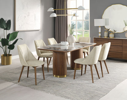Willene - Ceramic Top Dining Table - Walnut Acme