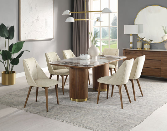 Willene - Ceramic Top Dining Table - Walnut Acme