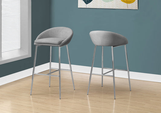 Bar Stool, Bar Height, Contemporary & Modern (Set of 2) - Gray 8th Street