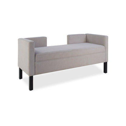 Upholstered Ottoman With 2 Bolster Pillows For Living Room - Gray Home Essentials