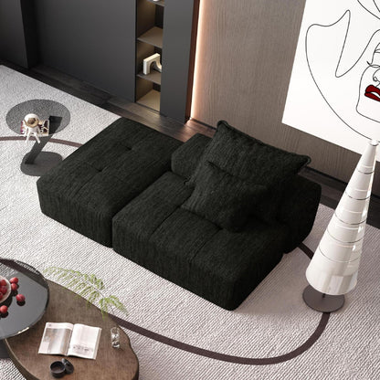 Modern Oversized Modular Sectional Sofa, Sparkling Fabric Soft Cushions With 2 Pillows Home Essentials