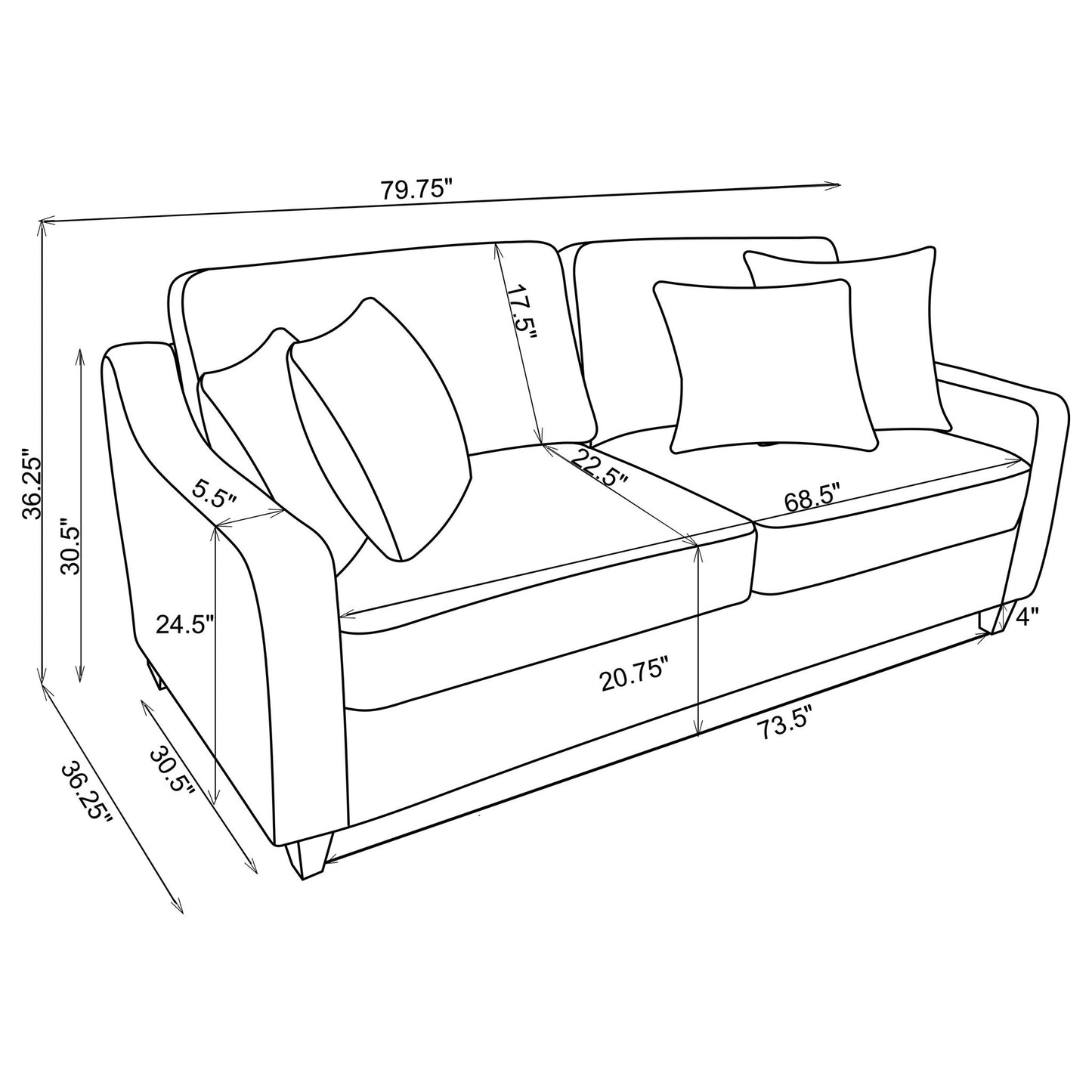 Mahaffey - Christine Upholstered Sloped Arm Sofa - Beige Furniture Max
