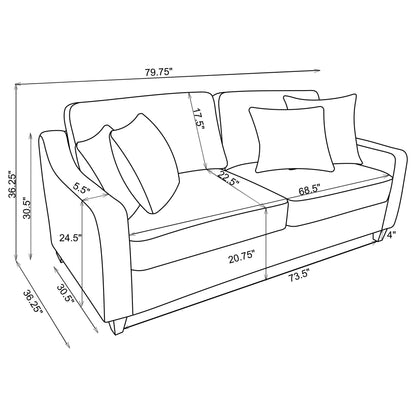 Mahaffey - Christine Upholstered Sloped Arm Sofa - Beige Furniture Max