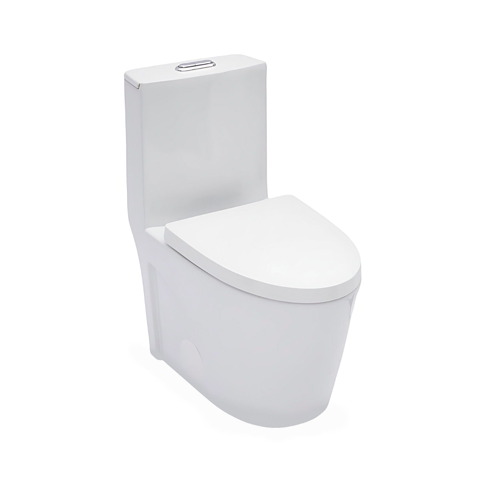 1 Piece Toilet For Bathroom, Dual Flush 1.24 / 1.6 Gpf, Soft Closing Seat - White Daily Nest