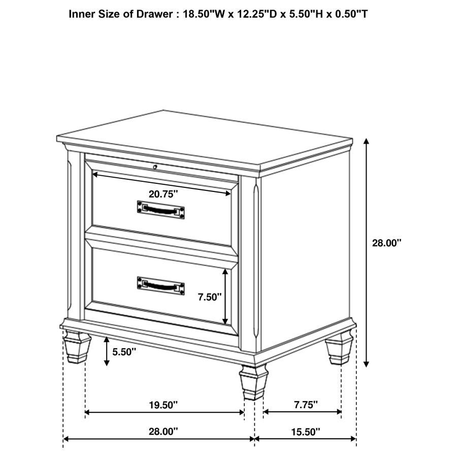 Franco - 2-Drawer Nightstand CoasterEssence