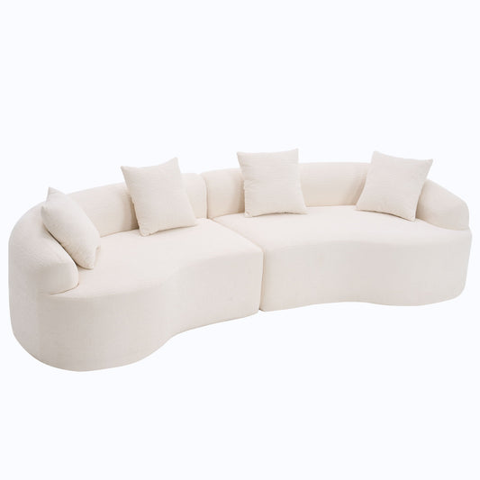 4 Seater Sofa With Fabric, 30D, 60 Hardness Full Sponge, 4 Pillow For Living Room, Home Furniture Sleeper Sectional Sofa For Apartment
