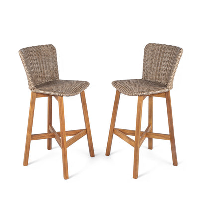 Lymington - Outdoor Bar Stool (Set of 2) Noble House