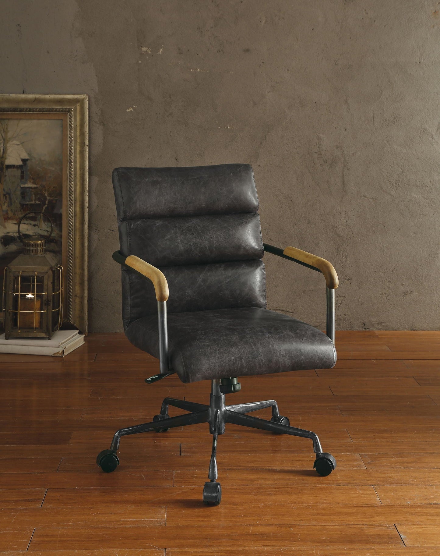 Harith - Retro Top Grain Leather Office Chair Acme