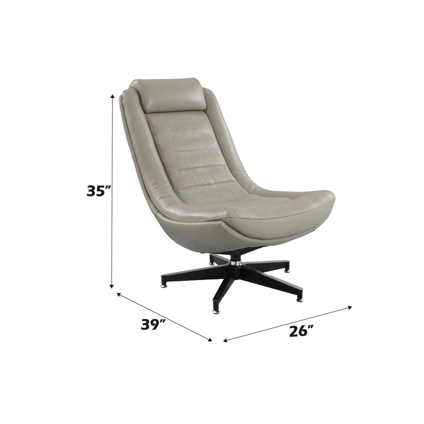 Piran - Top Grain Leather Accent Chair With Swivel - Twilight Acme