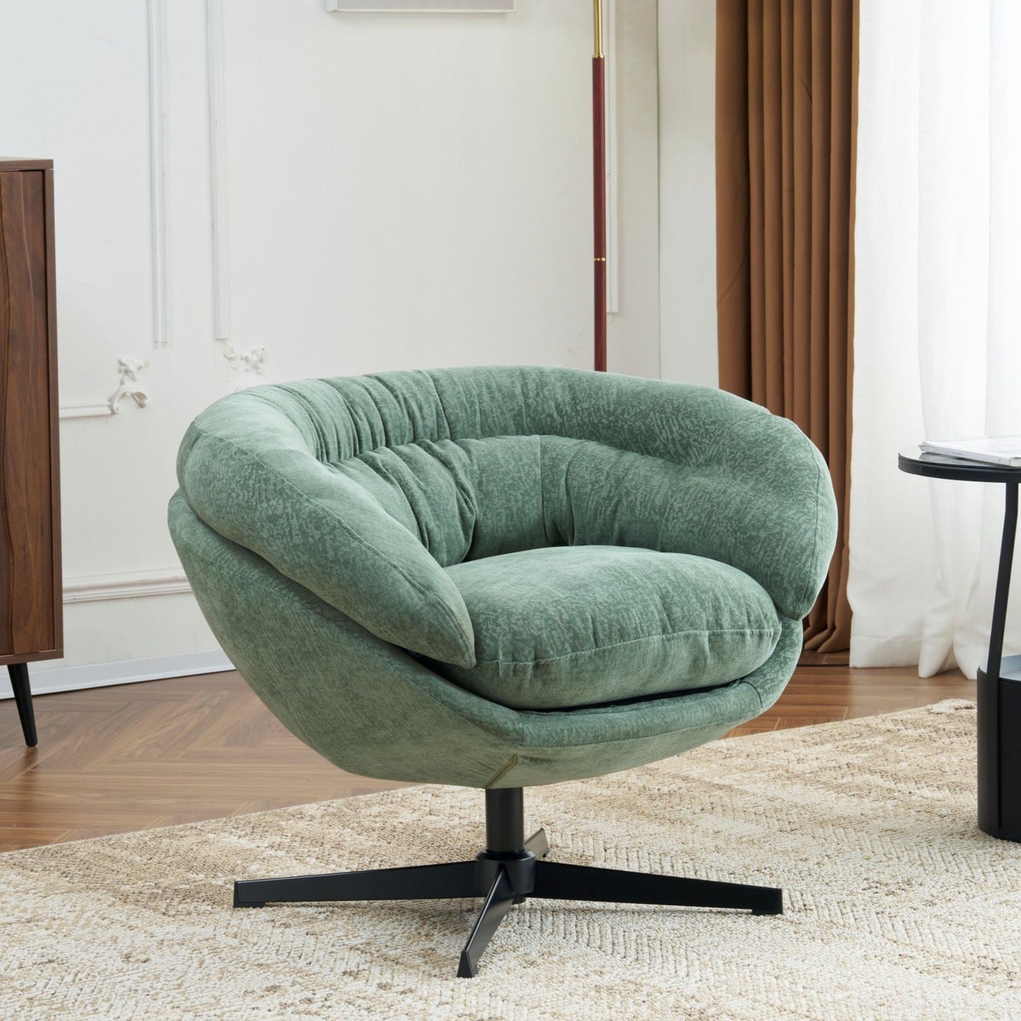 Modern Chenille Office Chair With 360 Degree Swivel Noble House