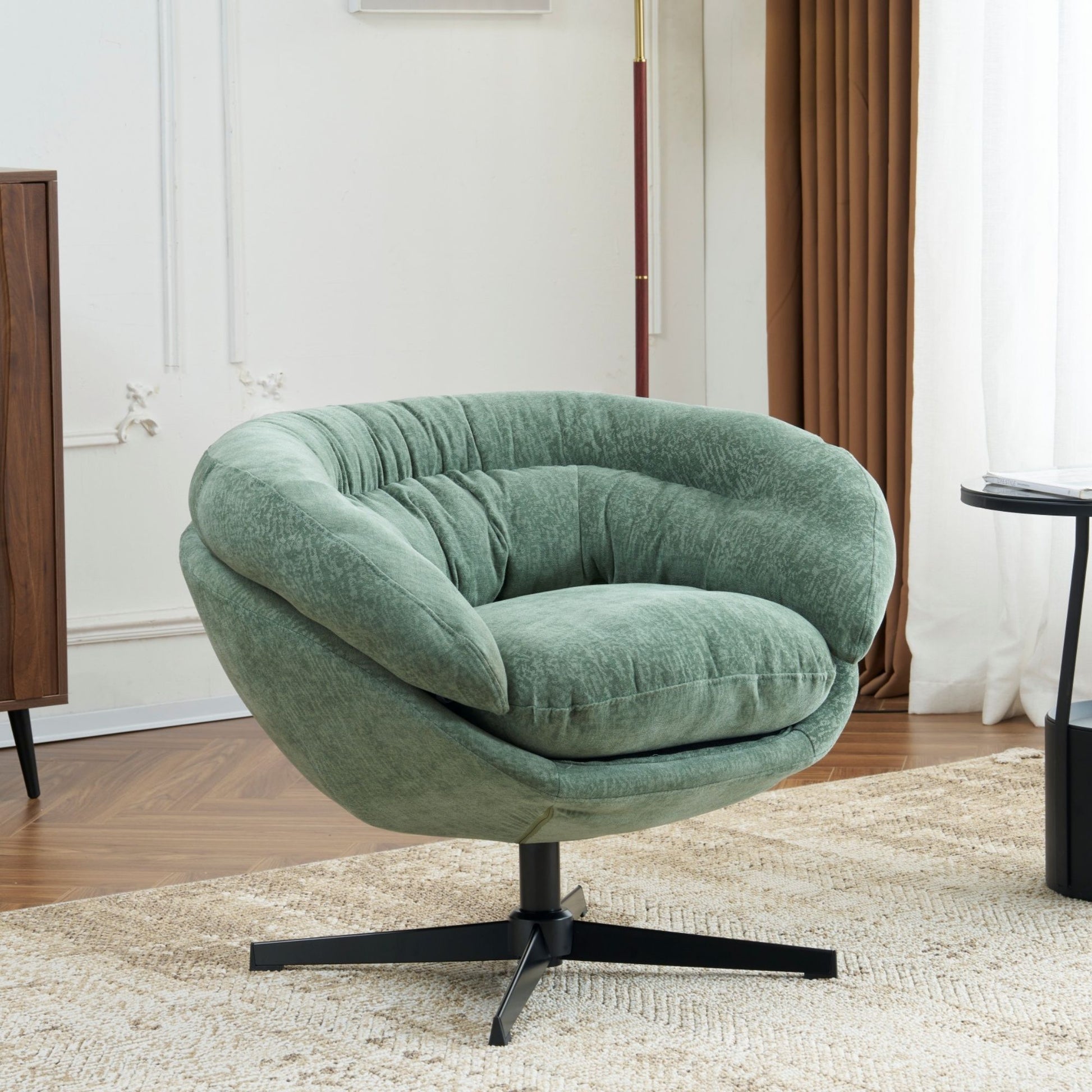 Modern Chenille Office Chair With 360 Degree Swivel Noble House