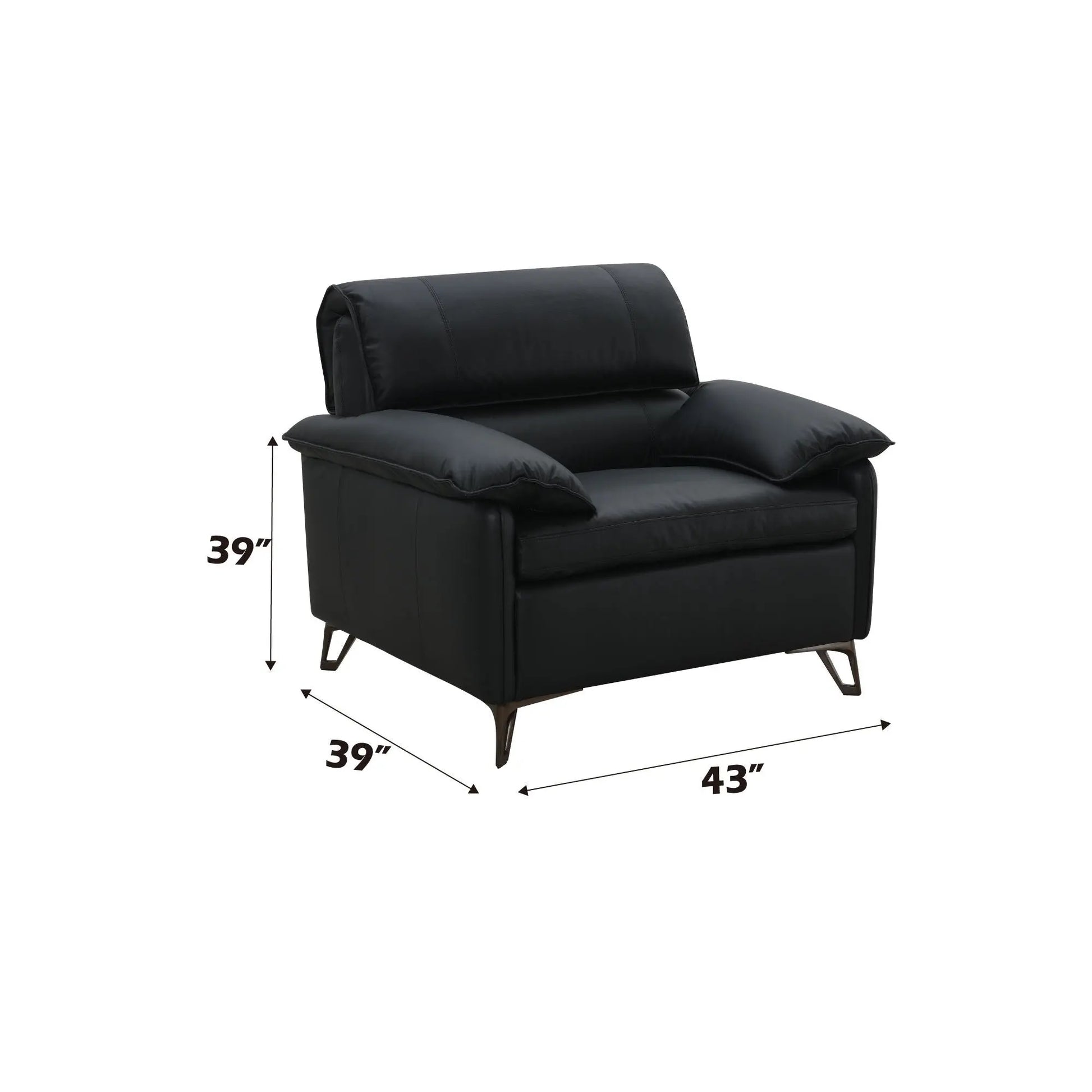 Eilene - Top Grain Leather Chair - Black Acme