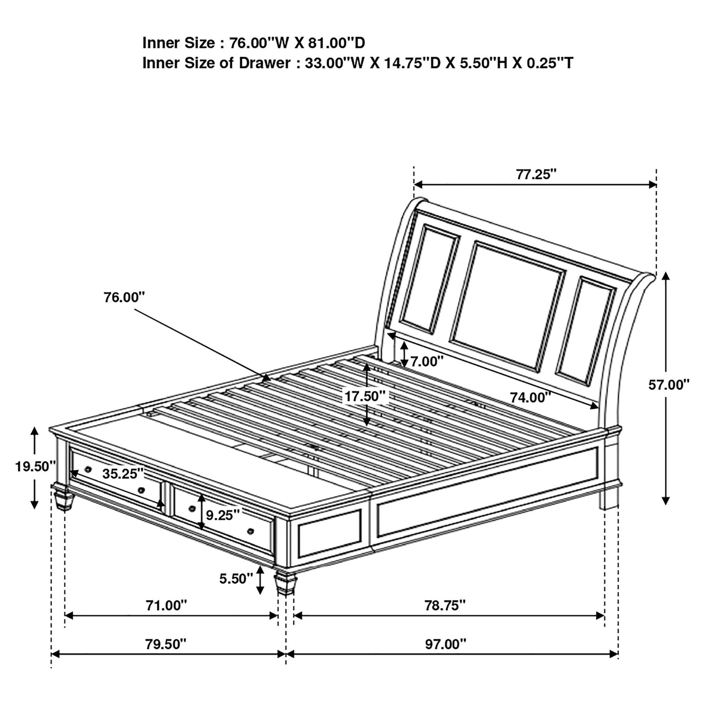 Rocco - 4 Piece Queen Bedroom Set - Cream White Furniture Max