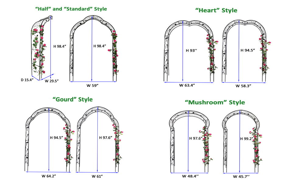 Metal Garden Arch Assemble Freely With 8 Styles Garden Arbor Trellis Climbing Plants Support Rose Arch Daily Nest