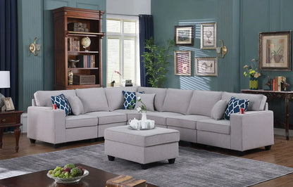 Cooper - Sectional Sofa With Ottomans And Cupholder Lilola Home