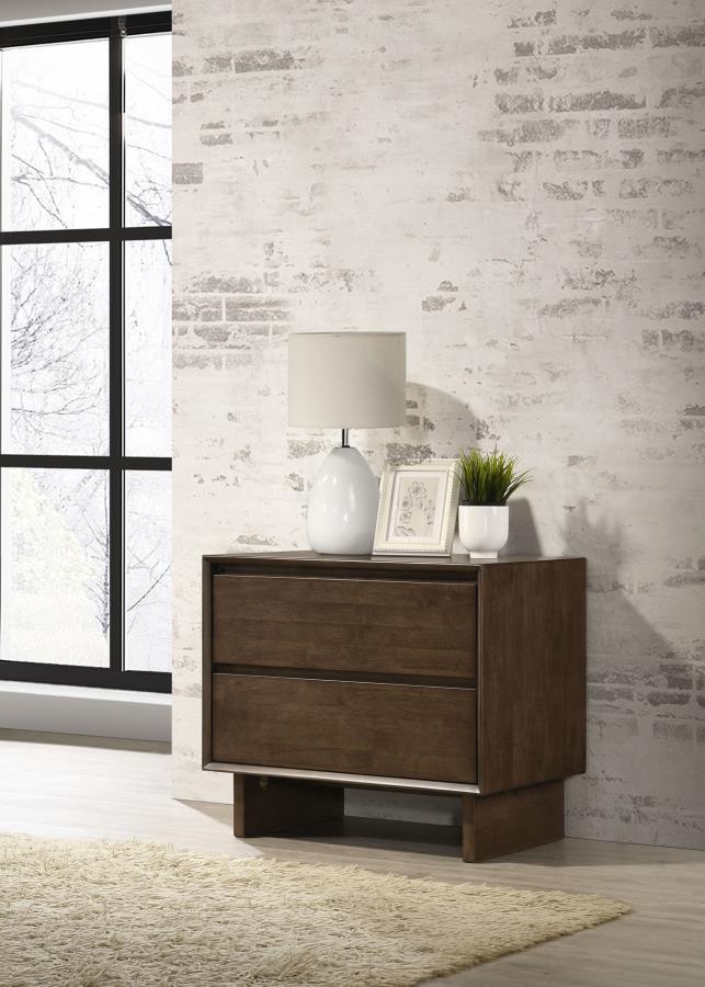 Glenwood - 2-Drawer Nightstand Bedside Table - Warm Brown Coaster Fine Furniture
