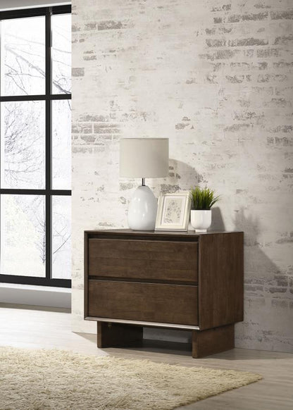 Glenwood - 2-Drawer Nightstand Bedside Table - Warm Brown Coaster Fine Furniture