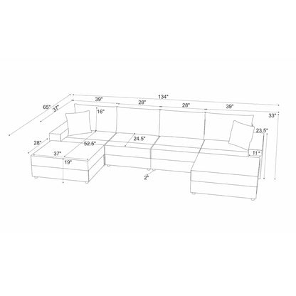 Sectional Sofa With 2 Ottomans And Toss Pillows Home Essentials