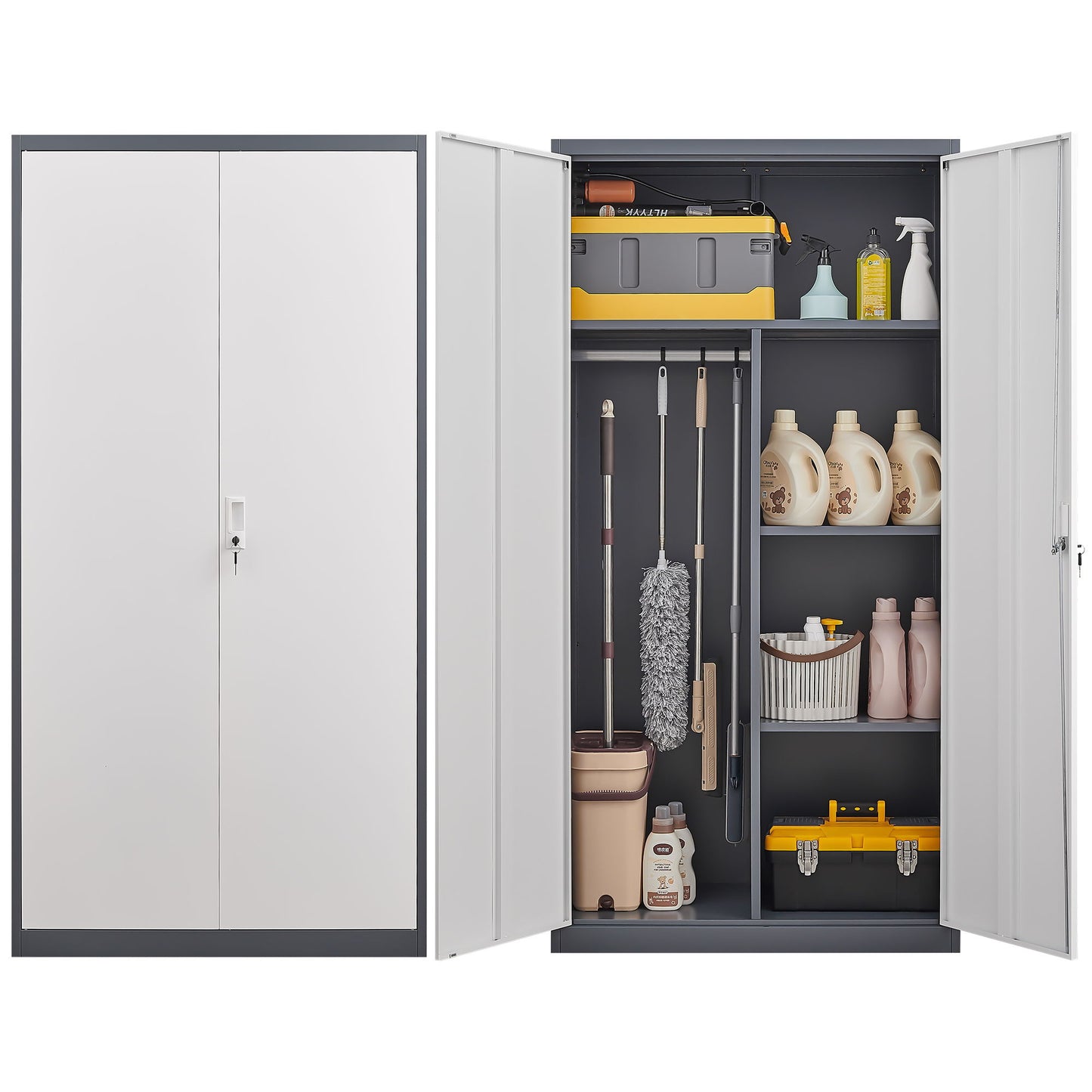 Large Capacity Wardrobe With Hanging Rod And Compartments Daily Nest