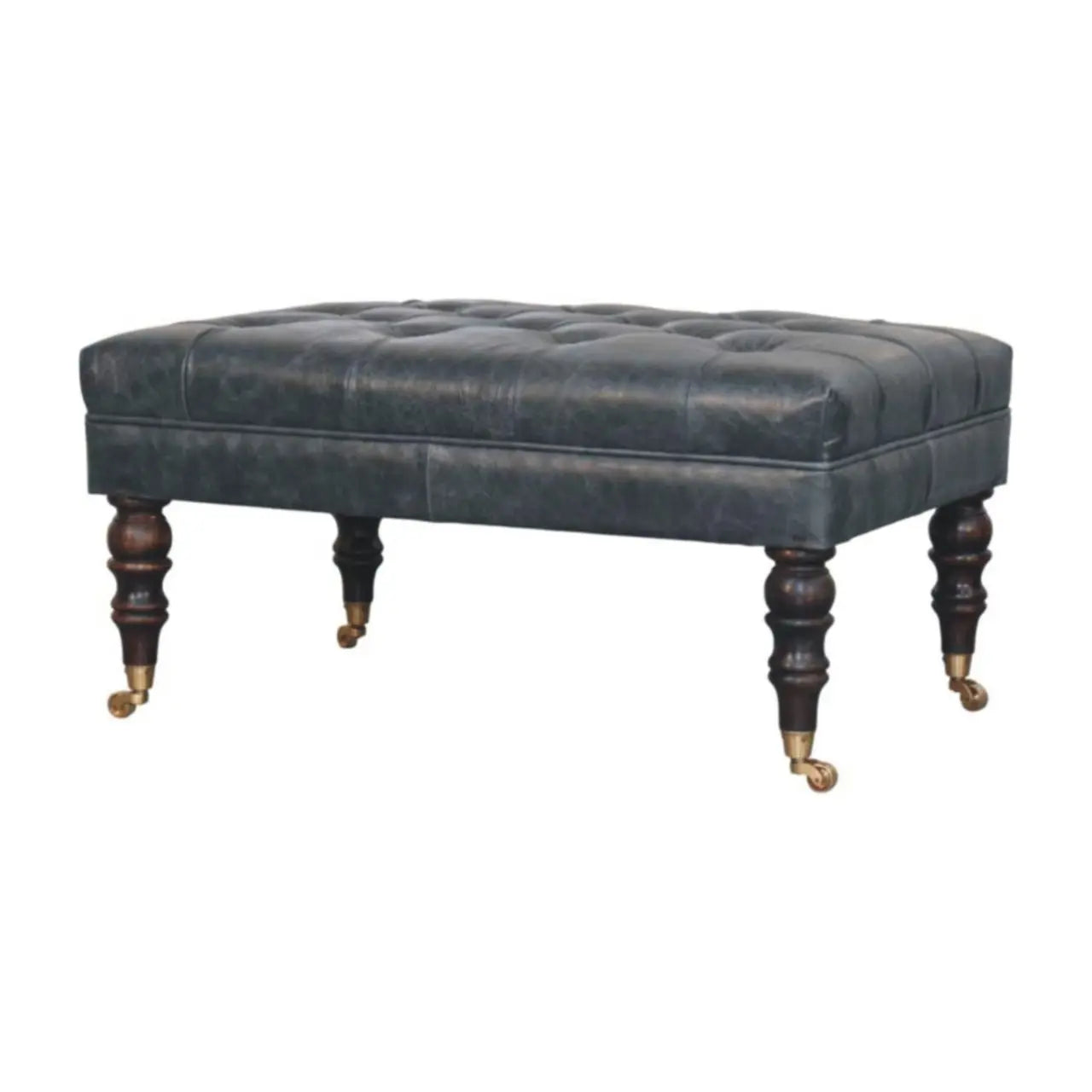 Buffalo - Leather Ottoman With Castor Legs Artisan Furniture