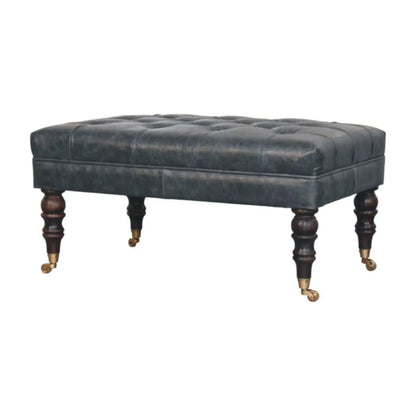 Buffalo - Leather Ottoman With Castor Legs Artisan Furniture
