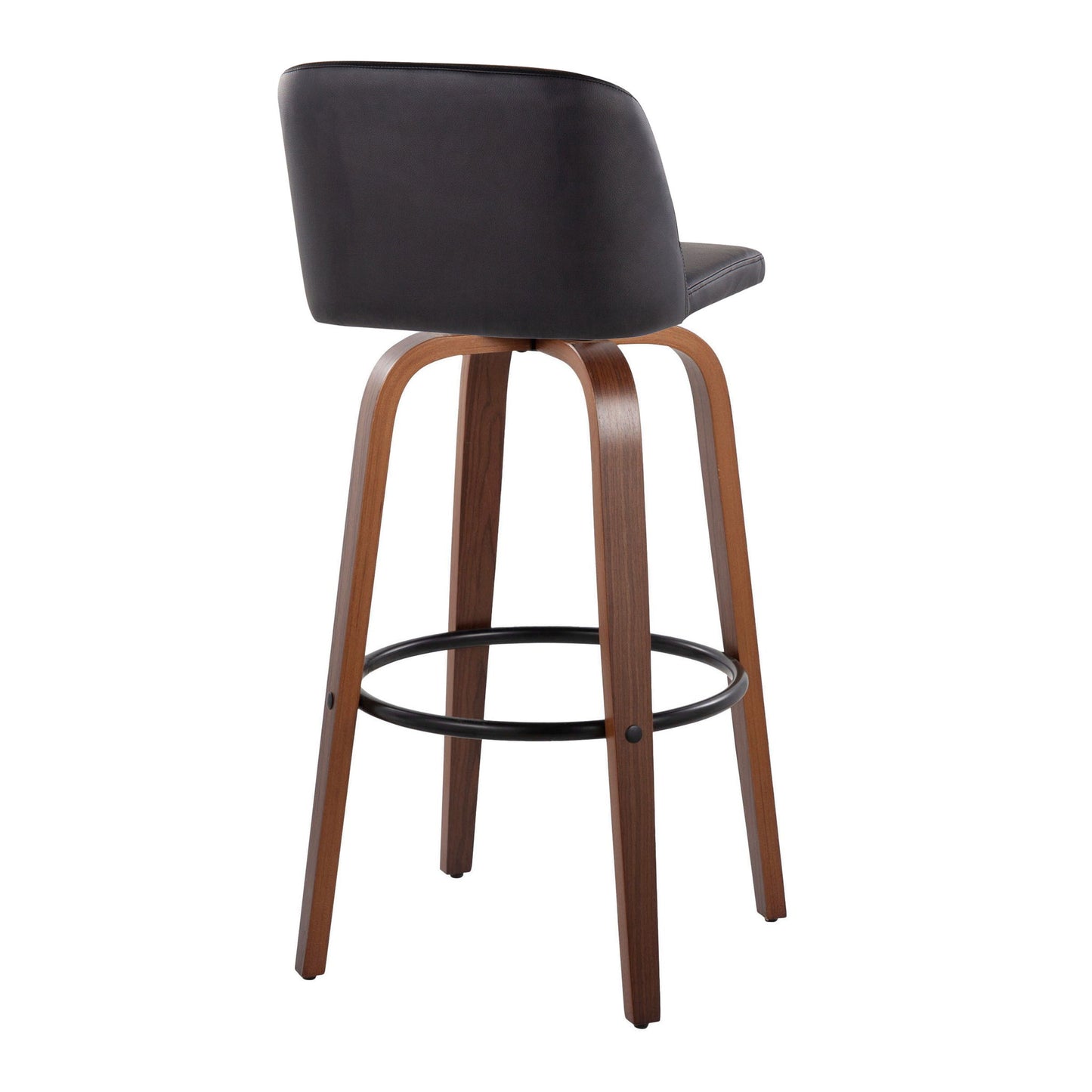 Toriano - Mid Century Modern Fixed Height Barstool Swivel And Round Footrest (Set of 2) Lumi Source