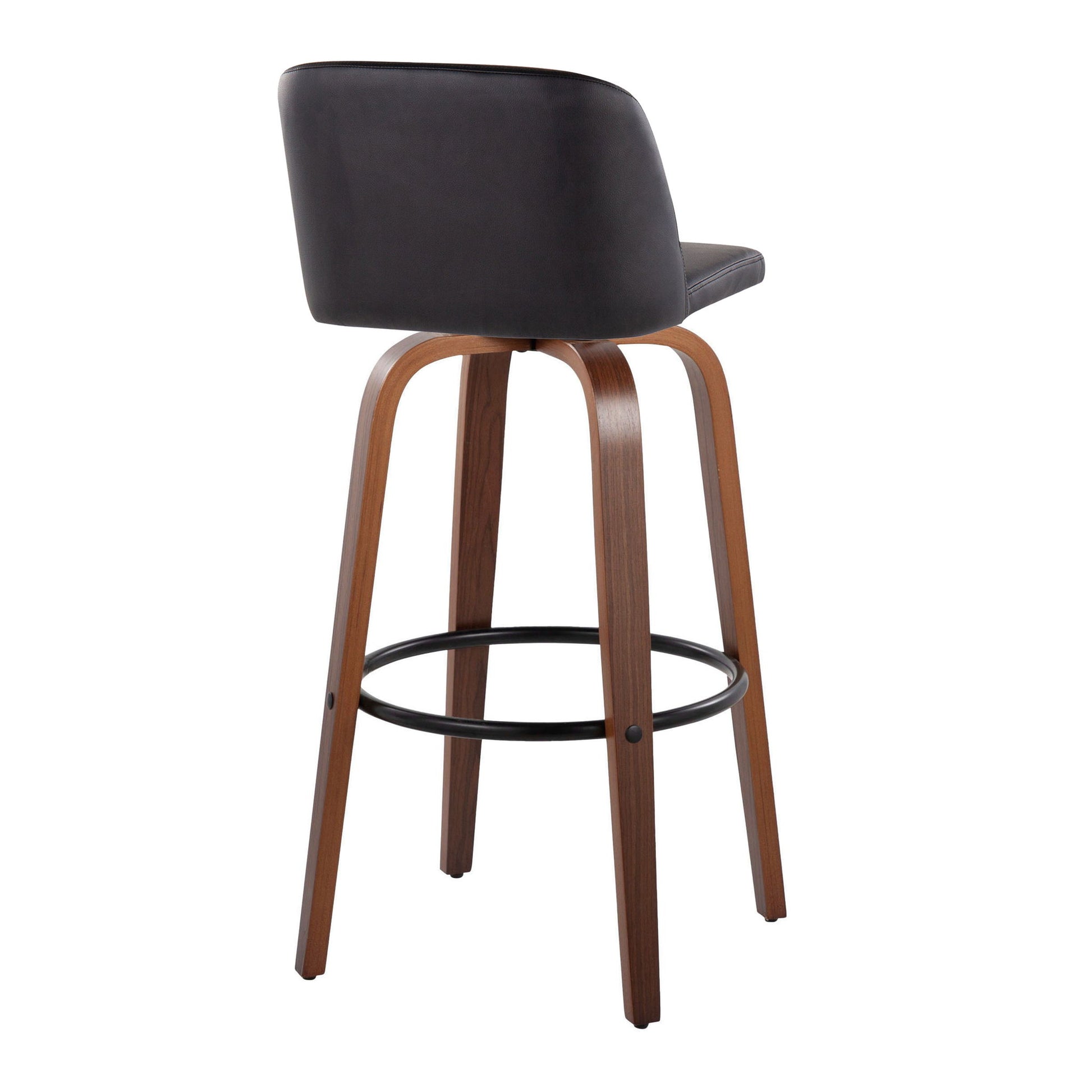 Toriano - Mid Century Modern Fixed Height Barstool Swivel And Round Footrest (Set of 2) Lumi Source